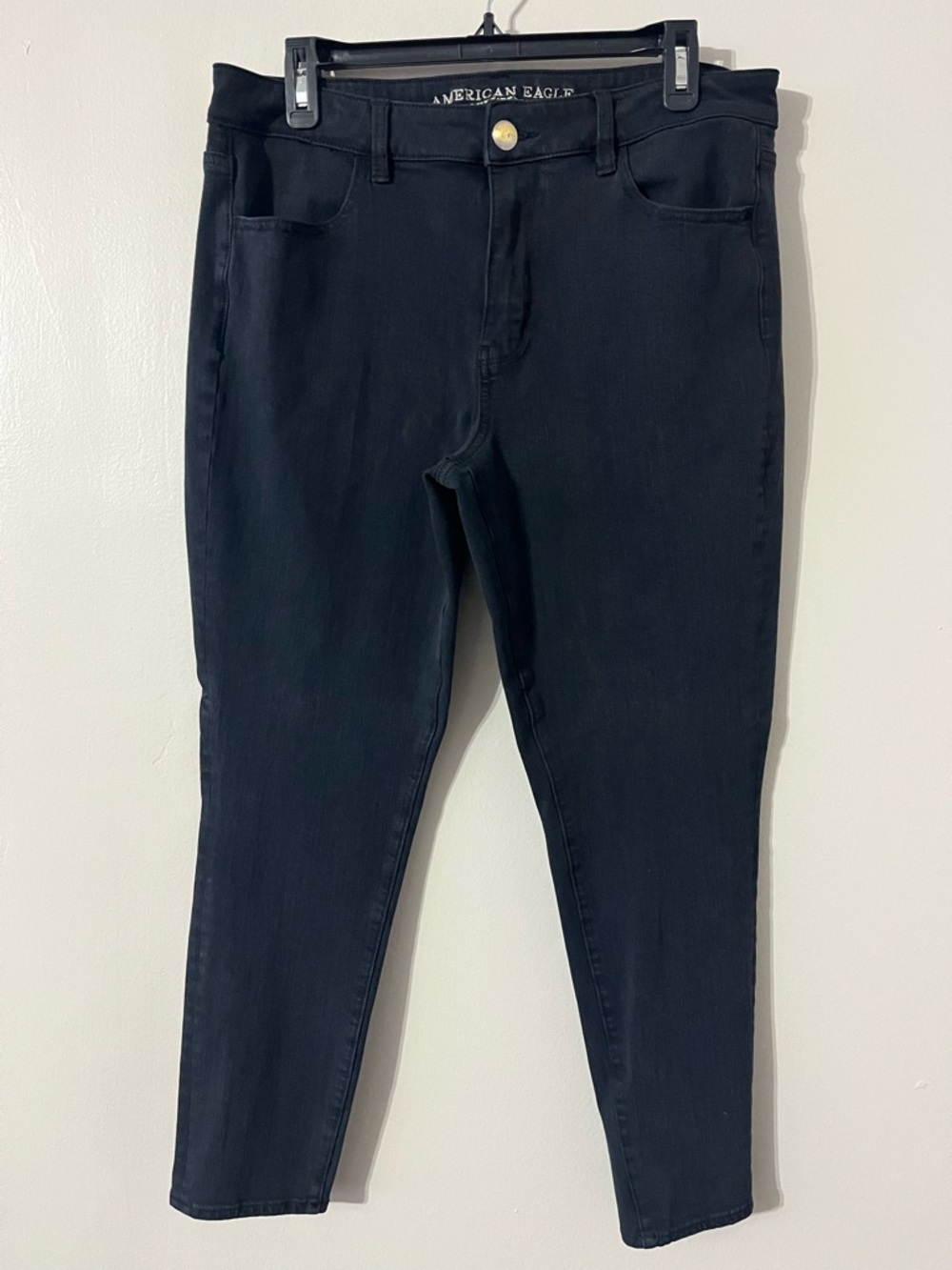 American Eagle Super Hi-Rise Jeggings Black Super Stretch Size 14 Short